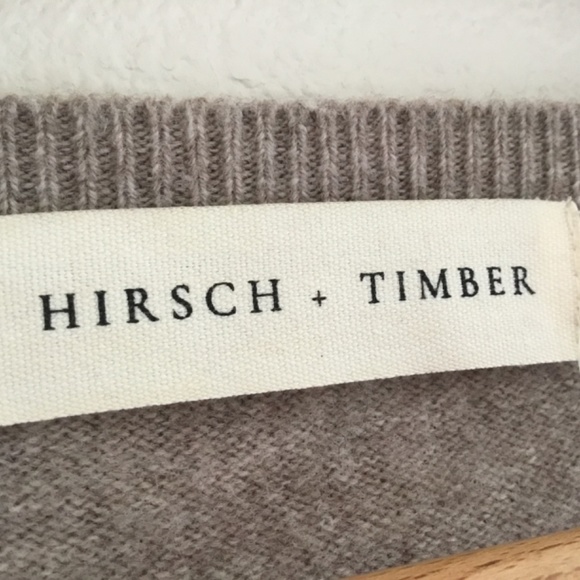 $155!! Hirsch & Timber 100% Wool Light Brown V-Neck Sweater: Women's Large - Picture 2 of 4